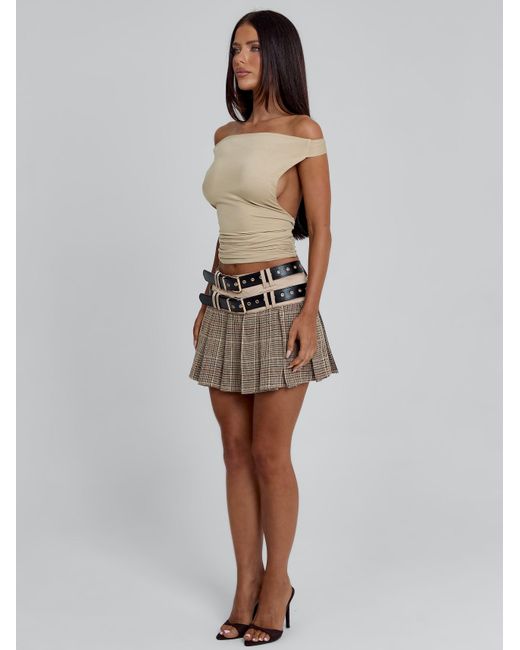 Outcast White Nomi Mini Skirt Plaid
