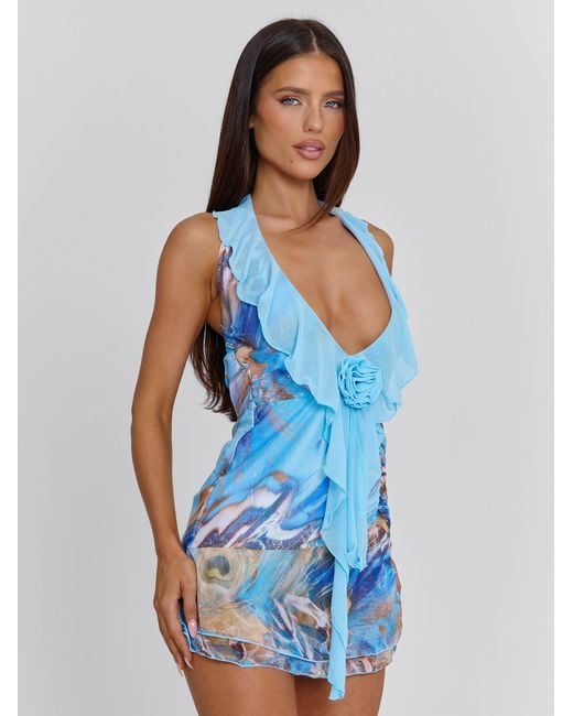 Outcast Dianna Mini Dress Siena in Blue | Lyst