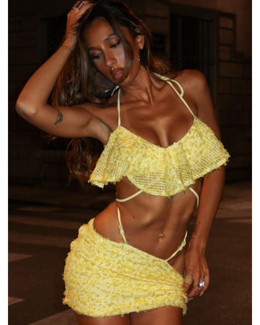 Outcast Yellow Emari Mini Skirt