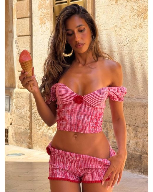 Outcast Red Tosca Shorts Gingham