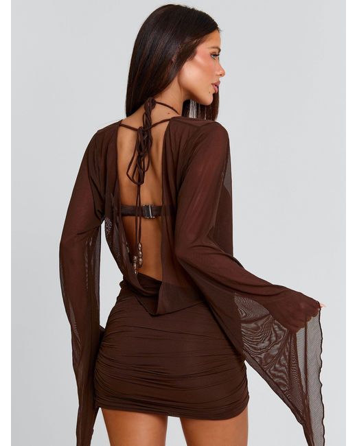 Outcast Brown Roberta Mini Dress Chocolate