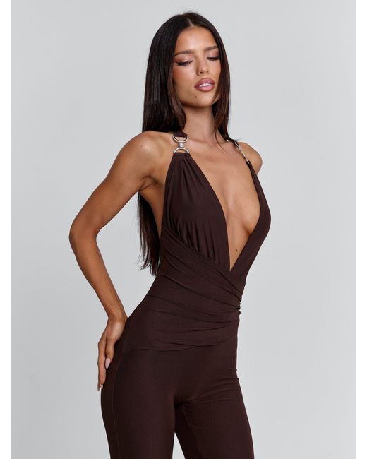 Outcast Metallic Carys Jumpsuit Chocolate