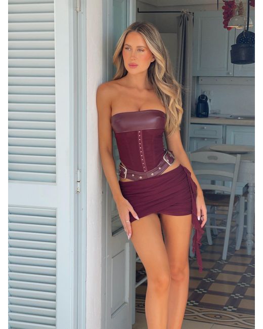 desiree mini dress burgundy Desiree Mini Dress Burgundy main image 0