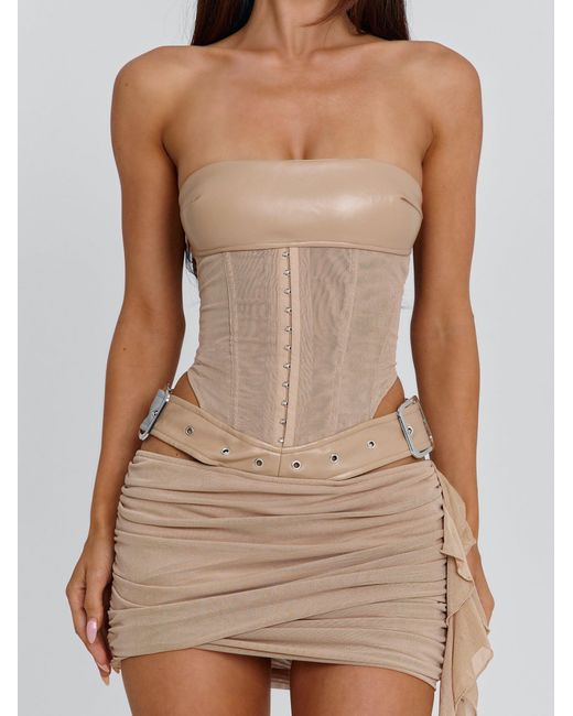 Outcast Desiree Mini Dress in Brown | Lyst Outcast Desiree Mini Dress in Brown | Lyst