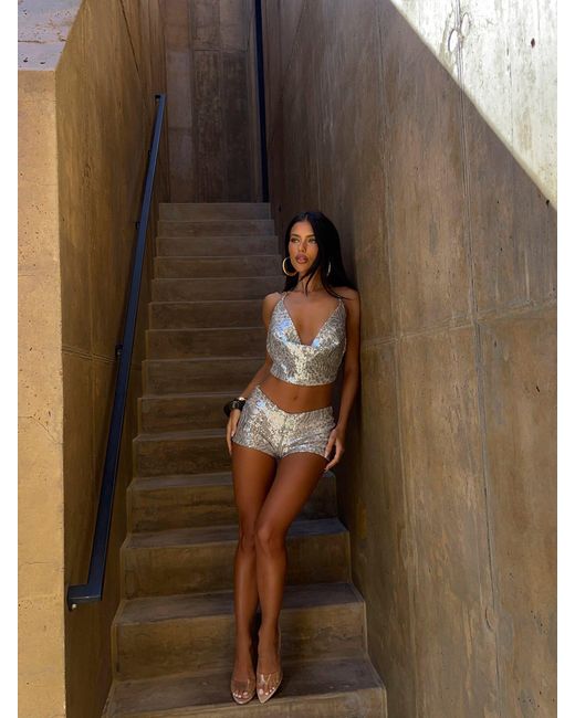 Outcast Brown Miar Shorts Tamara Sequin
