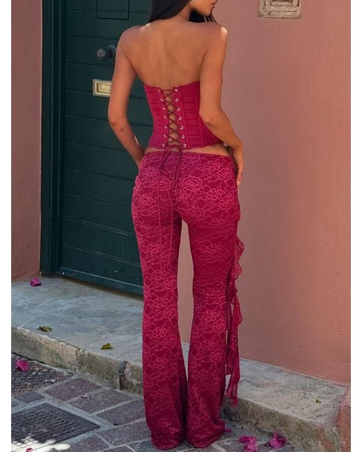 Outcast Red Summei Corset Top Burgundy