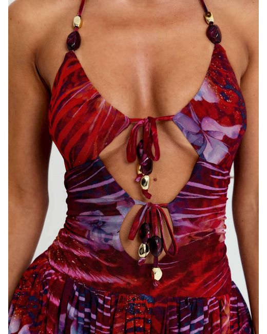 Outcast Red Krisden Mini Dress Hawaii