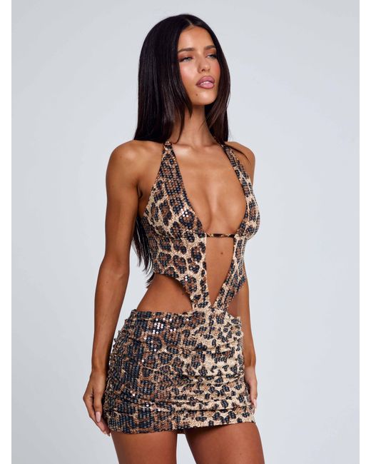 Outcast White Mariay Mini Dress Leopard