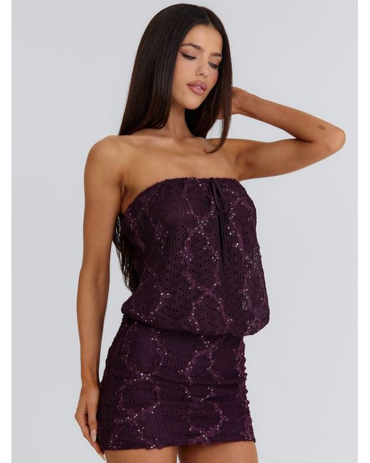 Outcast Red Ayanna Mini Dress Plum