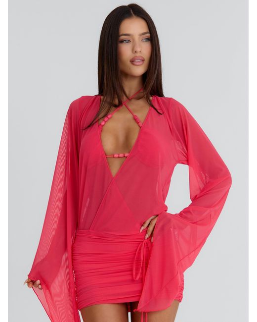 Outcast Red Roberta Mini Dress Coral