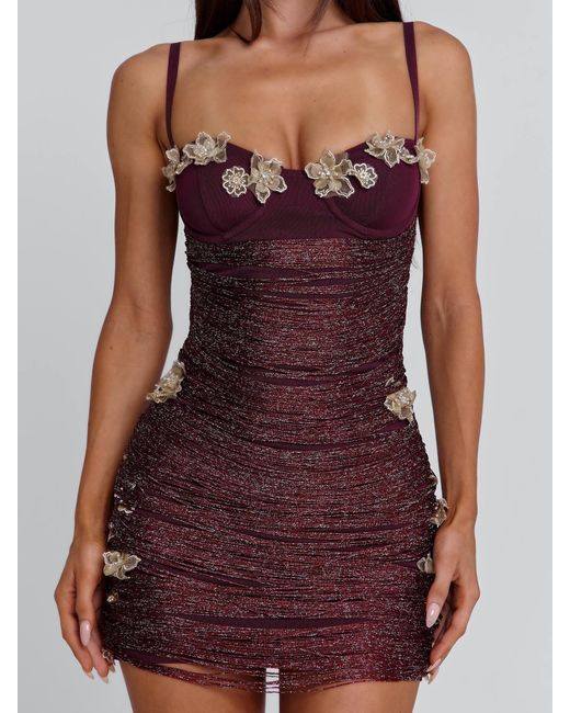 Outcast Purple Romi Mini Dress Dark Mauve