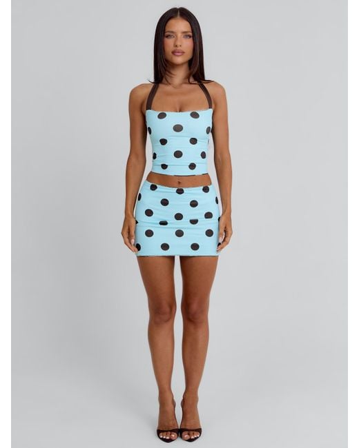 Outcast Blue Lula Reversible Top And Chocolate Polka Dot