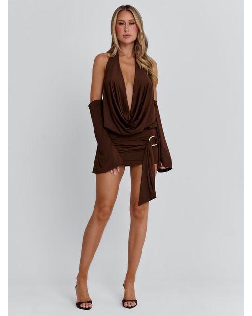 Outcast Brown Celina Mini Dress Chocolate