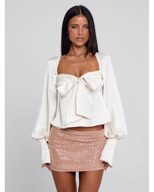 Outcast White Kavana Mini Skirt Rose