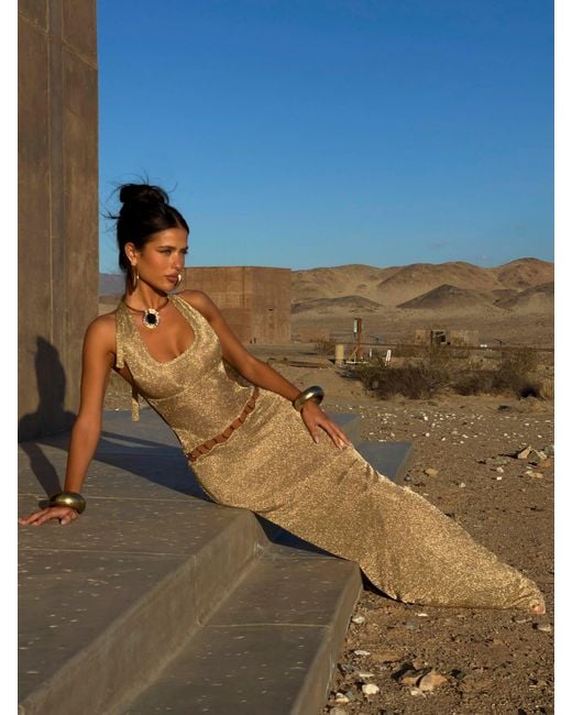 carmen maxi dress gold Women's Carmen Maxi Dress Gold in Size XL by Outcast