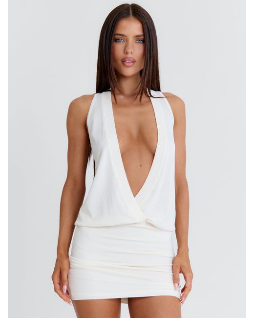 Outcast White Mary Mini Dress Cream