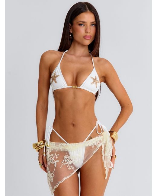 Outcast White Thalia Lace Headscarf Cream
