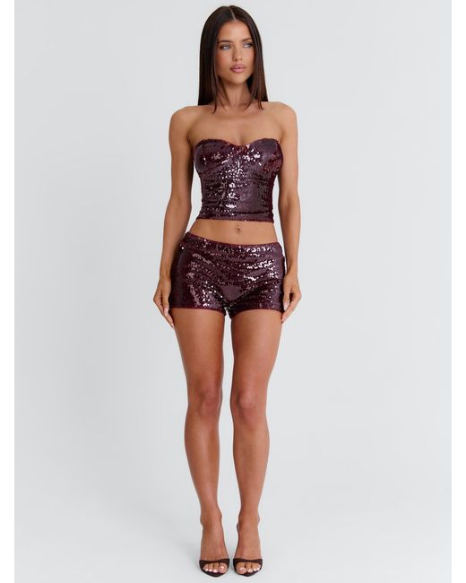 Outcast Purple Aliza Shorts Burgundy
