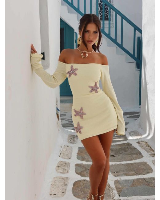 Outcast Natural Maii Mini Dress Lemon