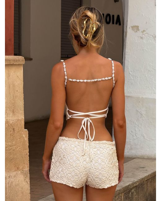 Outcast Brown Irene Mini Shorts Oat