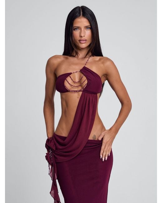Outcast Red Raer Maxi Dress Burgundy