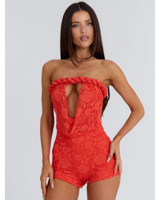 Outcast Red Jaylee Playsuit Coral