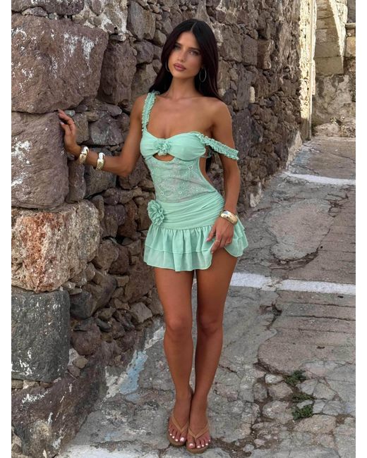 Outcast Green Giada Mini Dress Mint