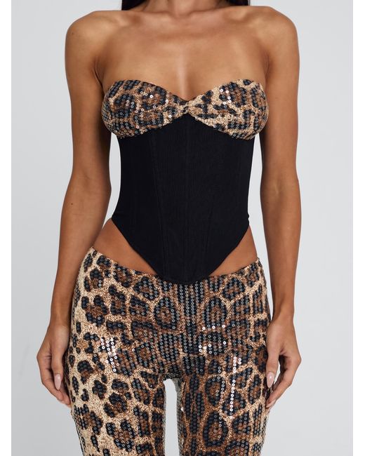 Outcast Metallic Eira Top Leopard Sequin