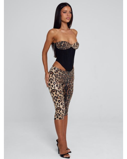 Outcast Metallic Eira Top Leopard Sequin
