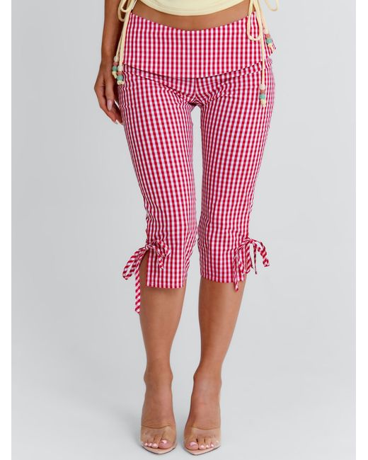 Outcast Pink Lennix Capri Pant Gingham