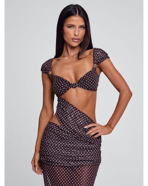 Outcast Women's Brown Eulalie Maxi Dress Polka Dot