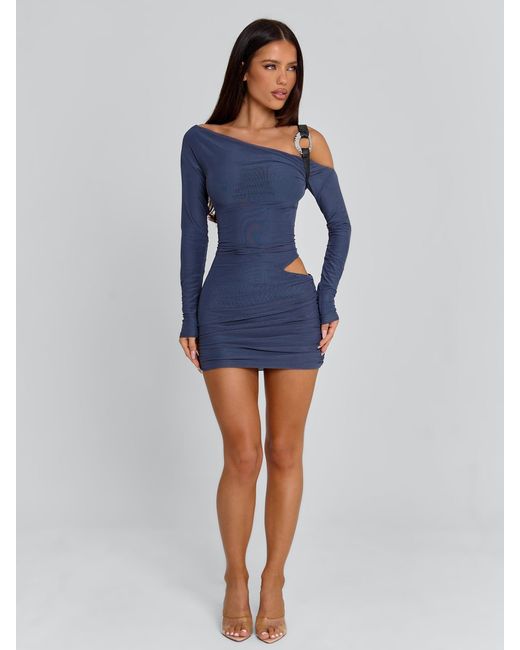 Outcast Blue Aurelle Mini Dress Steel