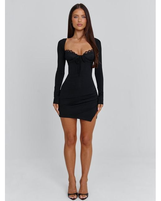 Outcast Dionne Long Sleeve Mini Dress in Black | Lyst