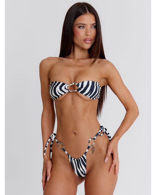 Outcast Blue Jaylla Bikini Bottom Zebra