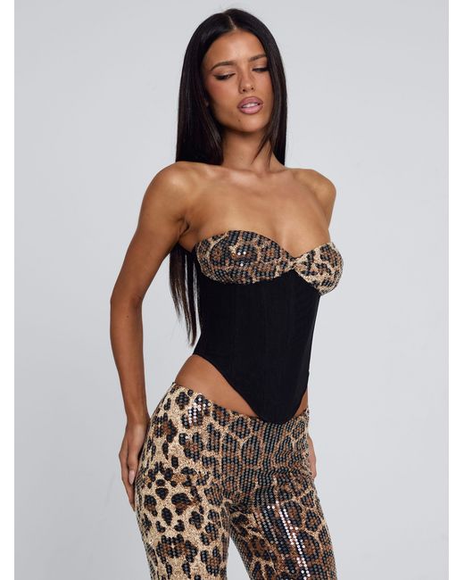 Outcast Metallic Eira Top Leopard Sequin