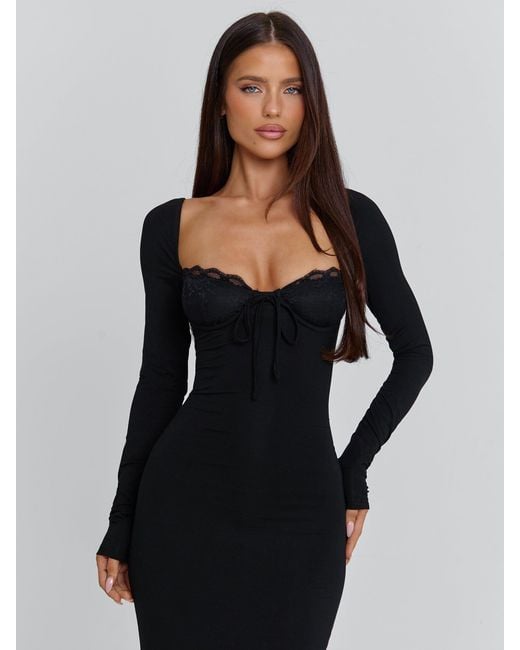 Outcast Dionne Long Sleeve Maxi Dress in Black | Lyst