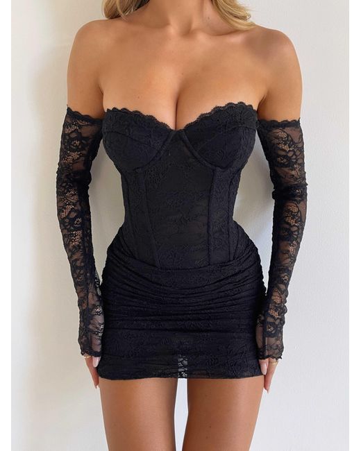 Outcast Blue Letisha Long Sleeve Mini Dress