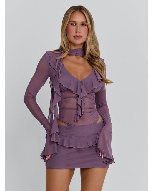 Outcast Purple Avaline Mini Dress Dusty