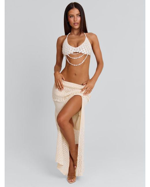Outcast Gray Zarielle Maxi Skirt Ivory