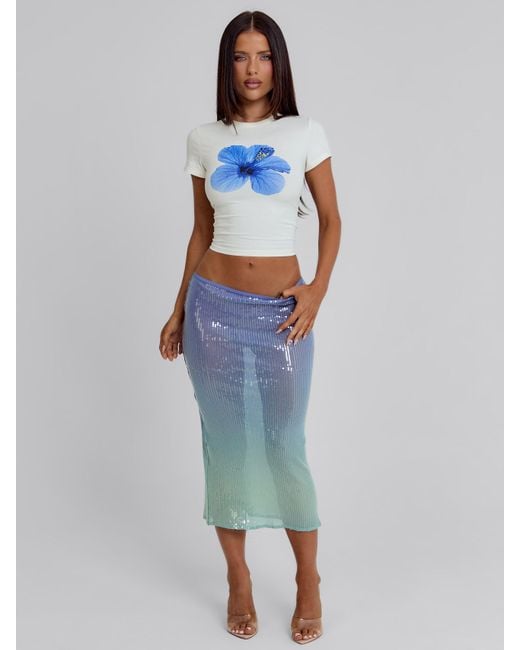 Outcast Blue Ginger Midi Skirt