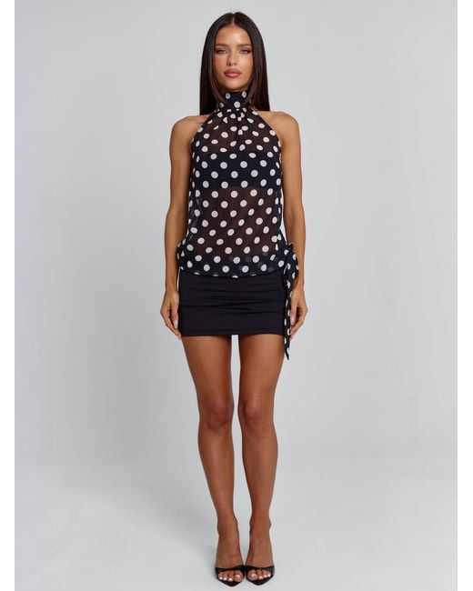 Outcast Black Oriane Mini Dress Polka Dot