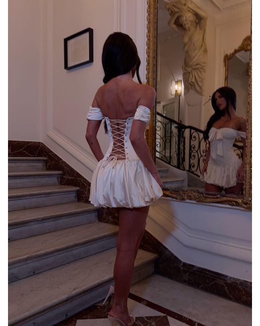 Outcast Brown Remi Mini Dress Ivory