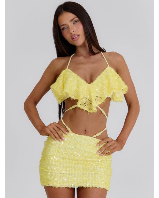Outcast Yellow Emari Crop Top