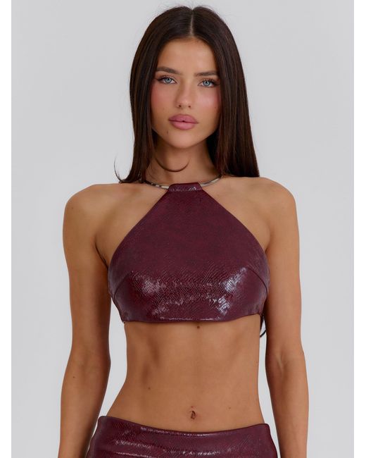 Outcast Brown Jameela Crop Top Burgundy