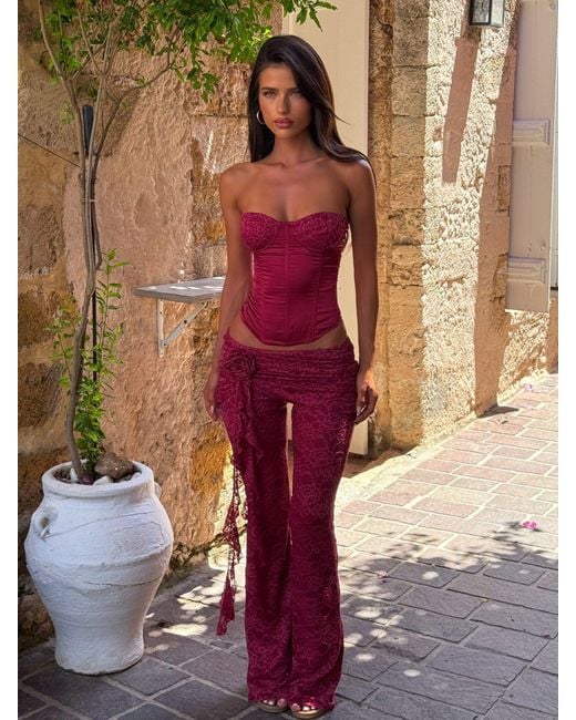 Outcast Red Summei Corset Top Burgundy