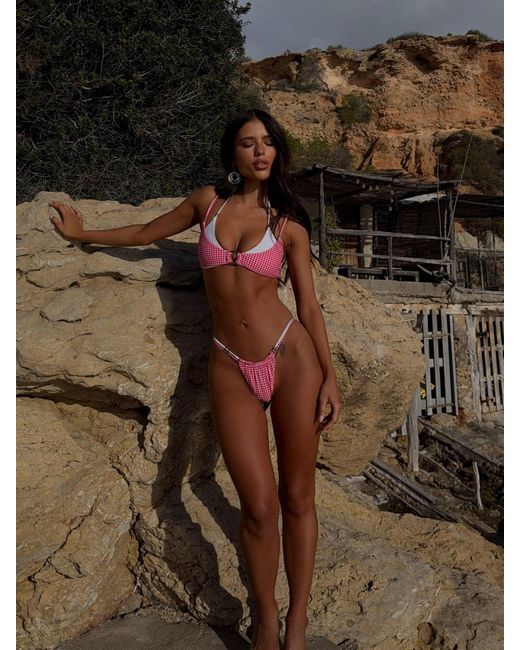 Outcast Red Bonniee Bikini Top Gingham