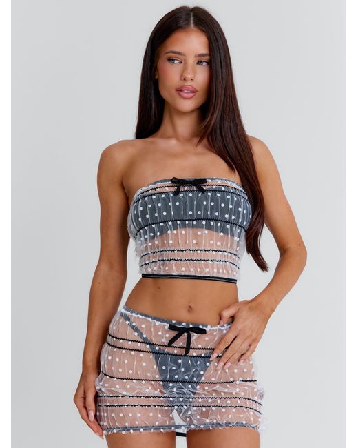 Outcast White Neanah Mini Skirt Polka Dot
