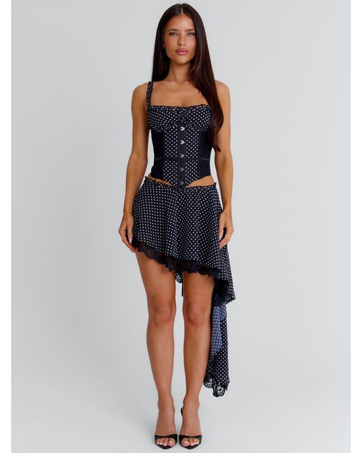Outcast Blue Fable Corset Polka Dot