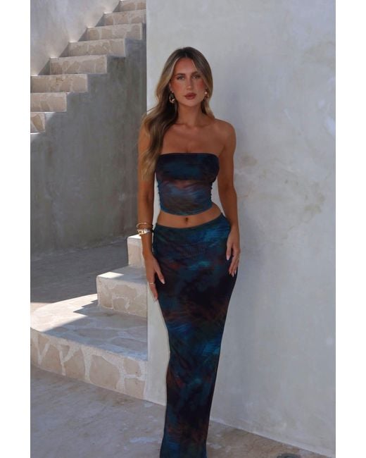 Outcast Gray Kara Maxi Skirt Moody Leopard
