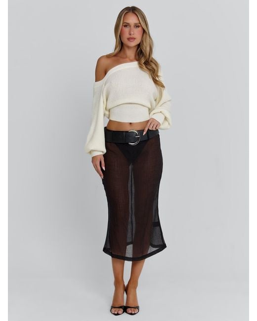 Outcast White Velana Midi Skirt